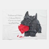 Linge De Cuisine Scottish Terrier Valentine (Horizontal)