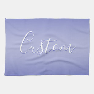 Linge De Cuisine Script cursif modifiable   Violet blanc et violet