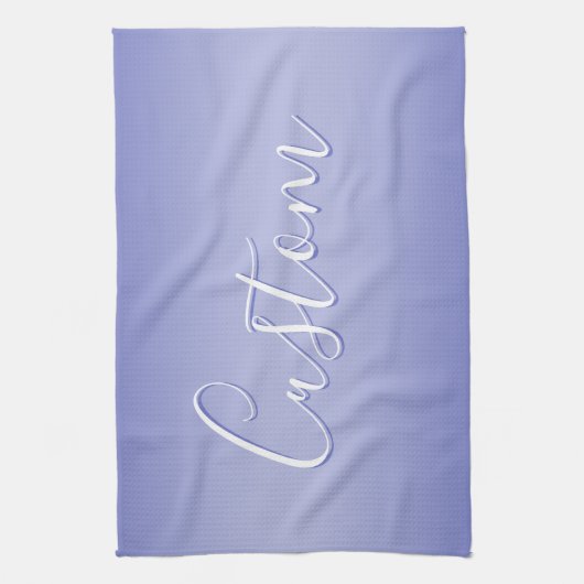 Linge De Cuisine Script cursif modifiable | Violet blanc et violet (Vertical)