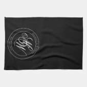 Linge De Cuisine Script élégant de monogramme circulaire (Horizontal)