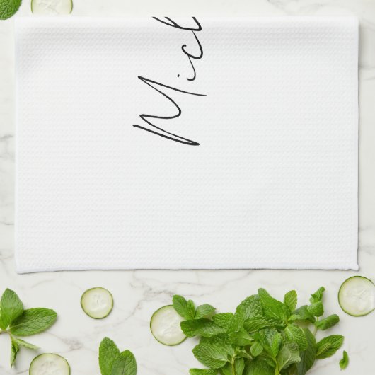 Linge De Cuisine Script élégant et classique Ajouter votre nom (Plié)