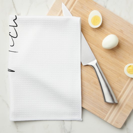 Linge De Cuisine Script élégant et classique Ajouter votre nom (Quart Plié)