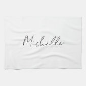 Linge De Cuisine Script élégant et classique Ajouter votre nom (Horizontal)