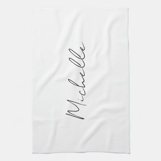 Linge De Cuisine Script élégant et classique Ajouter votre nom (Vertical)