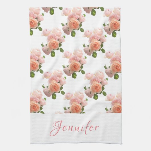 Linge De Cuisine Script manuscrit personnalisé Roses roses roses ro (Vertical)