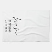 Linge De Cuisine Script moderne M. Nom Date Newlyted Keepsaké (Horizontal)