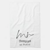 Linge De Cuisine Script moderne M. Nom Date Newlyted Keepsaké (Vertical)