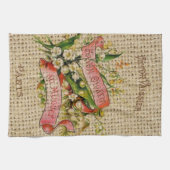 Linge De Cuisine Scripts français chic vainqueur couronne florale P (Horizontal)