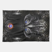 Linge De Cuisine Sculpture de guerrier foncé Art fractal (Horizontal)