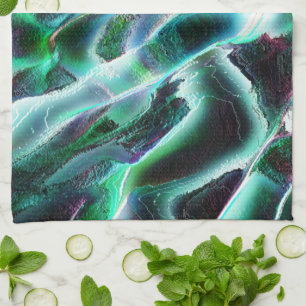 Linge De Cuisine Sculted rough digital waterfalls and rainforests ?