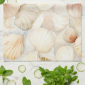 Linge De Cuisine Sea Shells Crème Sable Plage d'ivoire (Plié)
