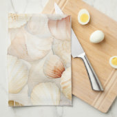 Linge De Cuisine Sea Shells Crème Sable Plage d'ivoire (Quart Plié)