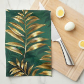 Linge De Cuisine Seamless pattern with golden ferns (Quart Plié)