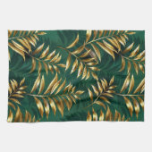 Linge De Cuisine Seamless pattern with golden ferns (Horizontal)