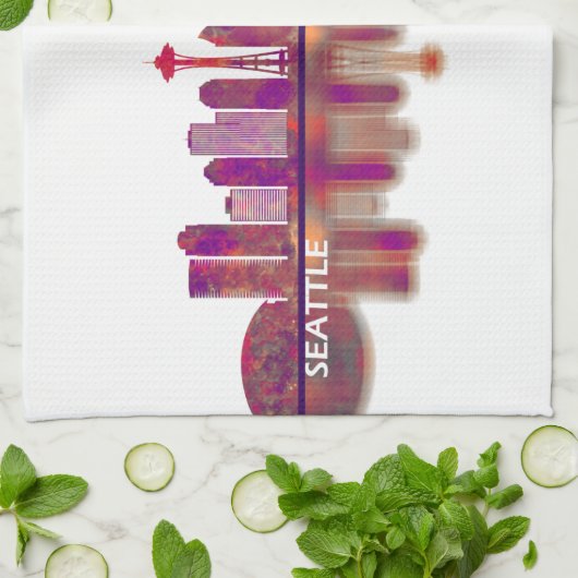 Linge De Cuisine Seattle Washington Skyline (Plié)