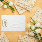 Linge De Cuisine Seder de Pâque Blanc et Or