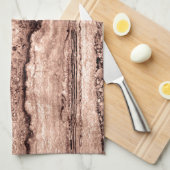 Linge De Cuisine Sépia beige brun moderne brûlé granit orange (Quart Plié)