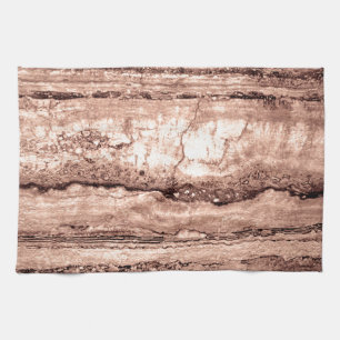 Linge De Cuisine Sépia beige brun moderne brûlé granit orange