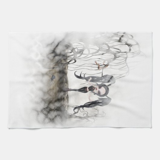 Linge De Cuisine Sepia Goth Girl Vignette (Horizontal)