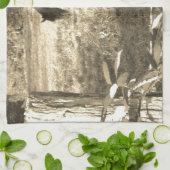 Linge De Cuisine Sepia ton cheval Brown et clôture (Plié)