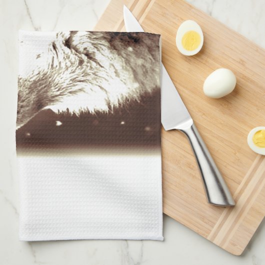 Linge De Cuisine Sepia Wolf & Moon (Quart Plié)