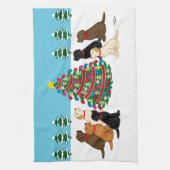 Linge De Cuisine Sept Labradors et Arbre de Noël (Vertical)