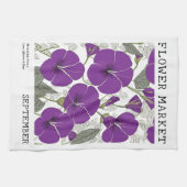 Linge De Cuisine Septembre Fleur de naissance Marché Purple Matin G (Horizontal)