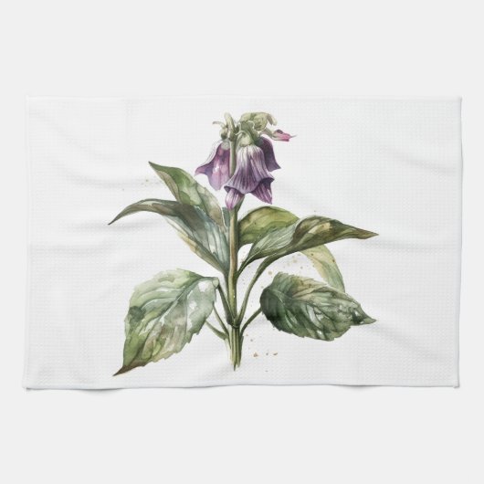 Linge De Cuisine Serene Watercolor Comfrey (Horizontal)