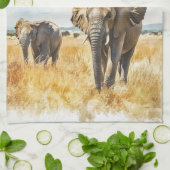 Linge De Cuisine Serengetti Elephants (Plié)