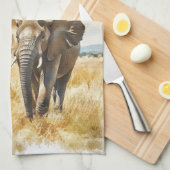 Linge De Cuisine Serengetti Elephants (Quart Plié)