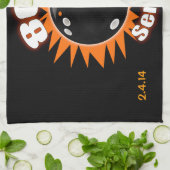 Linge De Cuisine Série 800 en noir et orange (Plié)