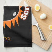 Linge De Cuisine Série 800 personnalisée en Black & Orange Bowling (Quart Plié)