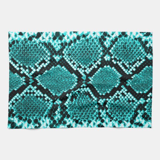 Linge De Cuisine Serpent à sonnette à sonnette de diamant Aqua (Horizontal)