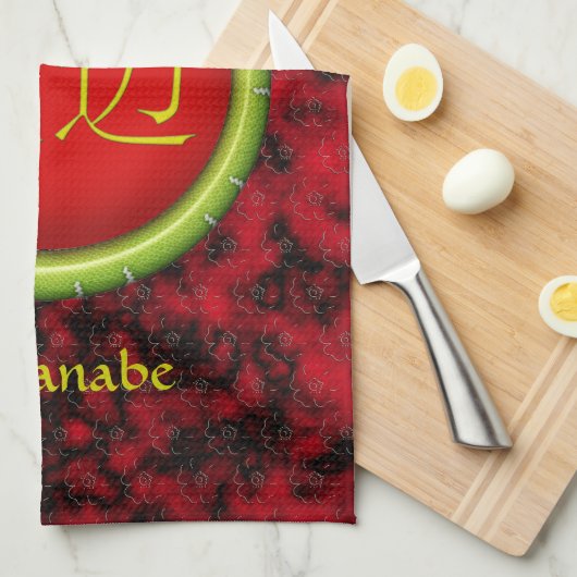 Linge De Cuisine Serpent de monogramme de Watanabe (Quart Plié)