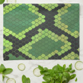 Linge De Cuisine Serpent noir et vert (Plié)