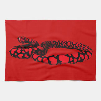 Linge De Cuisine Serpent Rouge Avec des Cœurs