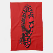 Linge De Cuisine Serpent Rouge Avec des Cœurs (Vertical)