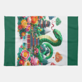 Linge De Cuisine Serpent vert du Nouvel An chinois 2025 KT6 (Horizontal)