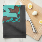 Linge De Cuisine Serpent Wild Me Impression Brown et Turquoise (Quart Plié)