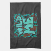 Linge De Cuisine Serpent Wild Me Impression Brown et Turquoise (Vertical)