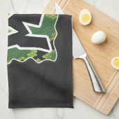 Linge De Cuisine Serpent Wild Me noir et vert impression (Quart Plié)