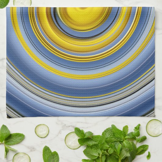 Linge De Cuisine Serpentin jaune-bleu (Plié)