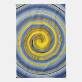 Linge De Cuisine Serpentin jaune-bleu (Vertical)