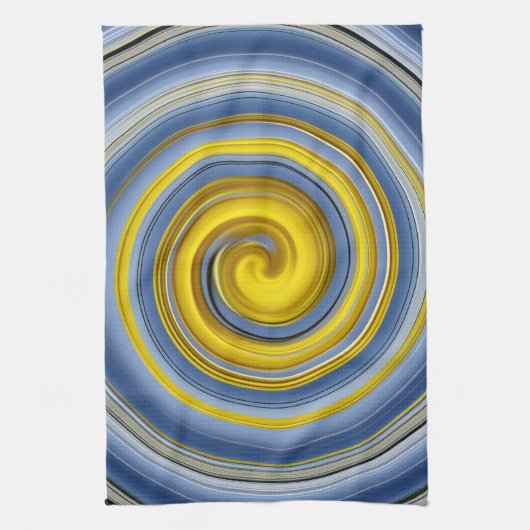 Linge De Cuisine Serpentin jaune-bleu (Vertical)