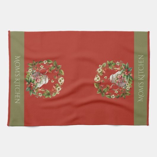 Linge De Cuisine Serre de fraise et thé Pot Maman's Kitchen (Horizontal)