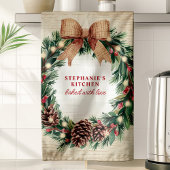 Linge De Cuisine Serre de Noël Rustique Pinecone Personnalisée