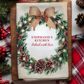 Linge De Cuisine Serre de Noël Rustique Pinecone Personnalisée