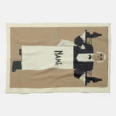 Linge De Cuisine Serveur servant du vin (Horizontal)