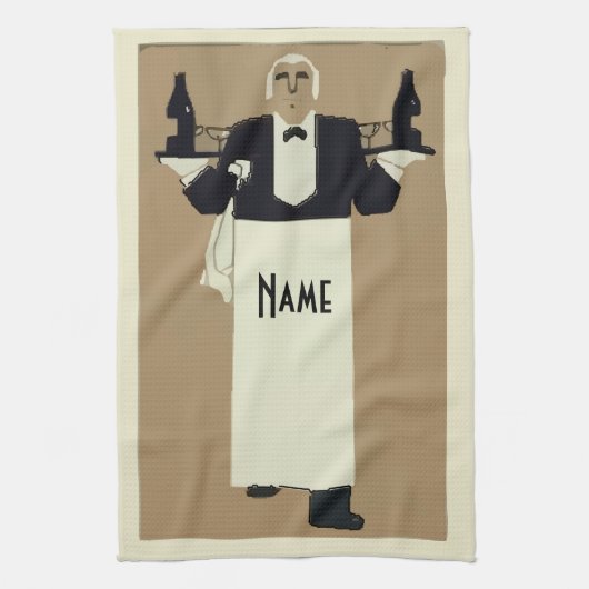 Linge De Cuisine Serveur servant du vin (Vertical)