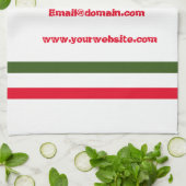 Linge De Cuisine Service de pizza, vert rouge, personnalisé (Plié)